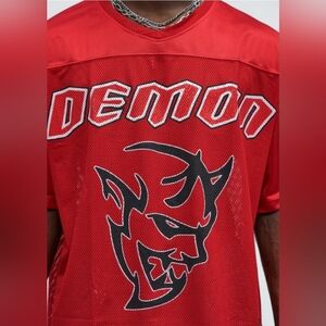 Dodge+Reason Limited Edition Collab Authentic Demon Sports SS Jersey Mens Red XL